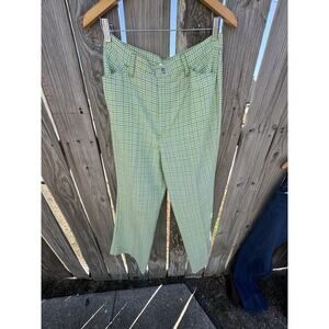 Rare 70s Green And White Plaid Levi’s 30” Waist High Waisted Picnic
